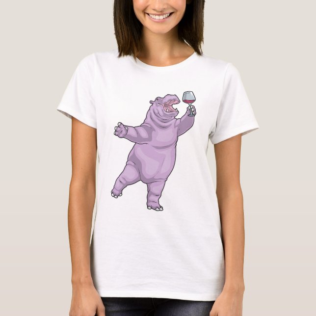 Hippo Red wine T-Shirt (Front)