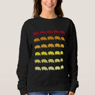 Hippo Retro Animal Pattern Sweatshirt