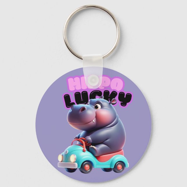 Hippo Ride Keychain (Front)