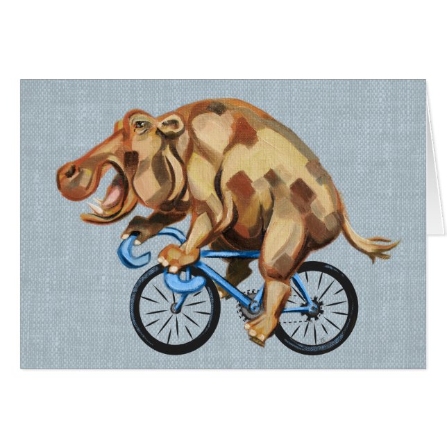 Hippo Riding a Bicycle (Front Horizontal)