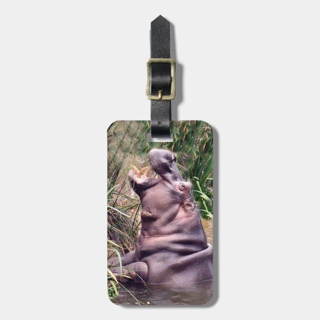 Hippo Roar, Luggage Tag (Front Vertical)
