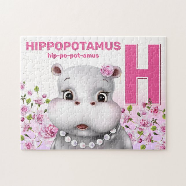 Hippo Safari Alphabet Kids Jigsaw Puzzle (Horizontal)