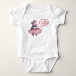 Hippo says love you baby bodysuit