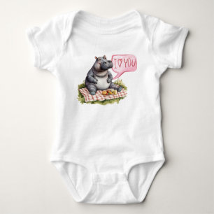 Hippo says love you baby bodysuit