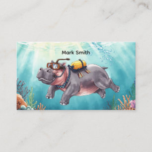 Hippo Scuba diver underwater  Business Card