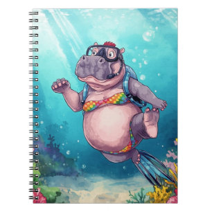 Hippo Scuba diver underwater  Notebook