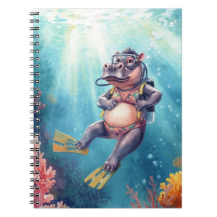 Hippo Scuba diver underwater  Notebook