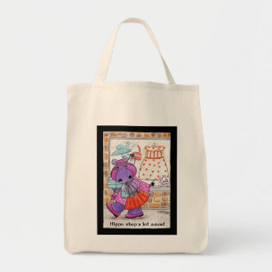 Hippo Shopping-Hippo shop-a-lot amus! Tote Bag