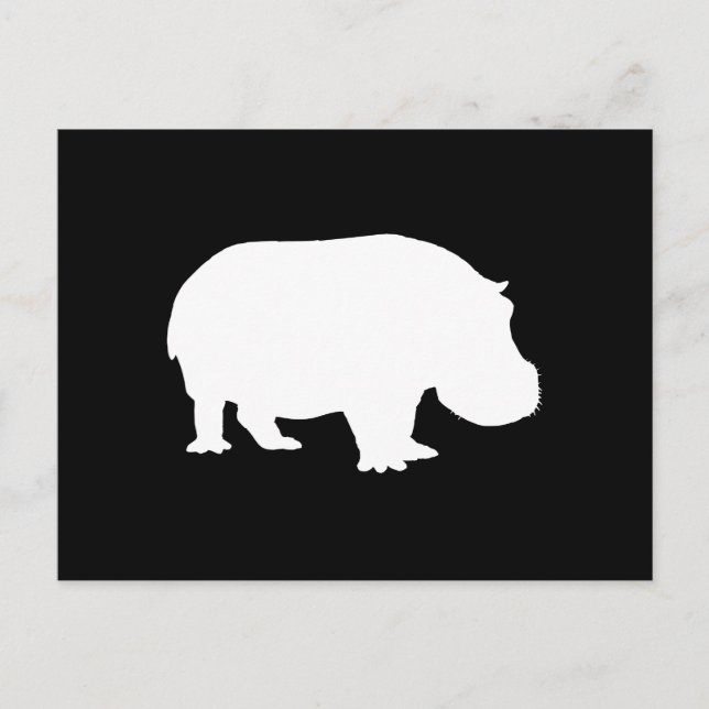 Hippo Silhouette Postcard (Front)