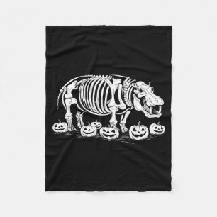 Hippo Skeleton Birthday Halloween Mens Womens Kids Fleece Blanket