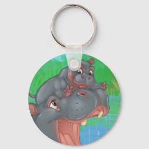 Hippo Splash Keyring