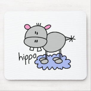 Hippo Stick Figure Mousepad