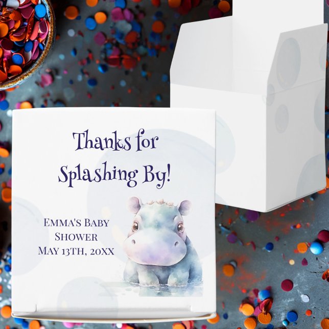 Hippo Themed Baby Shower  Favour Box (Creator Uploaded)