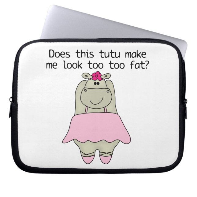 Hippo Tu Tu Fat Laptop Sleeve (Front)