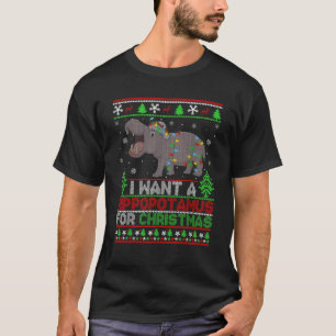 Hippo Ugly Xmas Sweater I Want A Hippopotamus For 