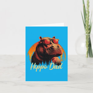 Hippo Vintage Fathers Day Animal Lover Men Women Card