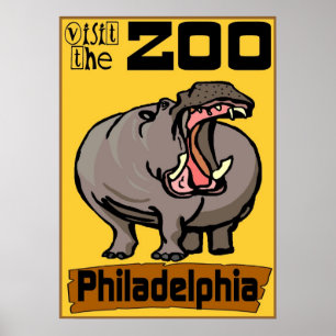 Hippo: Visit Zoo Philadelphia Poster