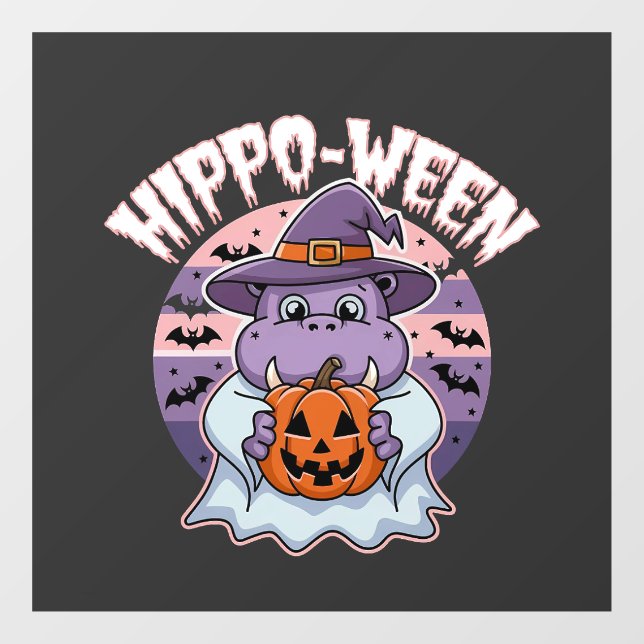 Hippo-ween Spooky Halloween Moo Deng Hippo Ghost (Sheet)