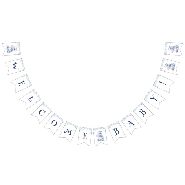 Hippo Welcome Baby  Bunting (All)