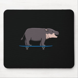 Hippo Wildlife Animal Skateboarding Skater Mouse Pad