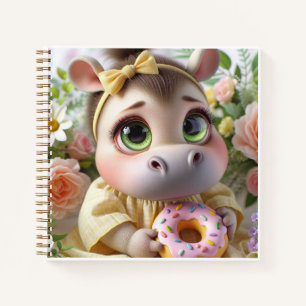 Hippo with a Donut, by Natasha Us Notebook