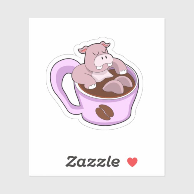 Hippo with Cup of Coffee (Sheet)