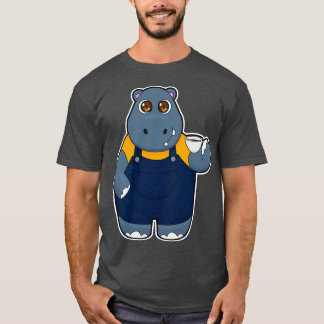 Hippo with Cup of Coffee 2 T-Shirt