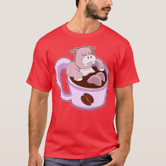 Hippo with Cup of Coffee T-Shirt