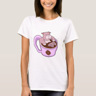 Hippo with Cup of Coffee T-Shirt