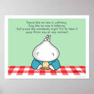 HIPPO WITH PIZZA by Sandra Boynton Poster