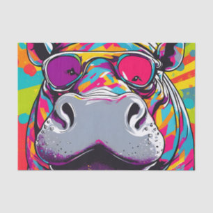 Hippo With Sunglasses Pop Art Tissue Paper