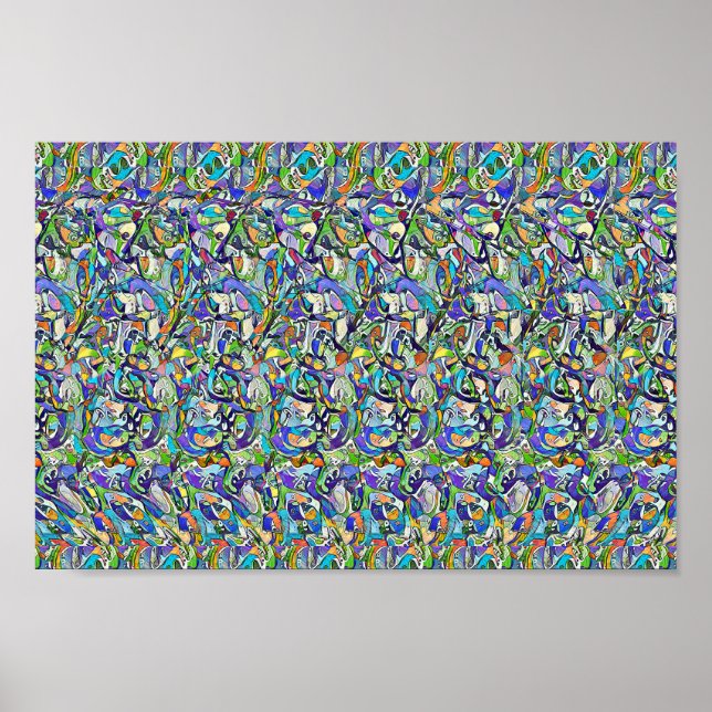 Hippo with umbrella  - Hidden 3D print (Front)