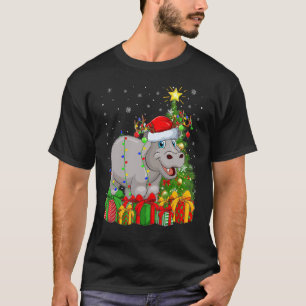 Hippo   Xmas Holiday Santa Hippopotamus Christmas  T-Shirt