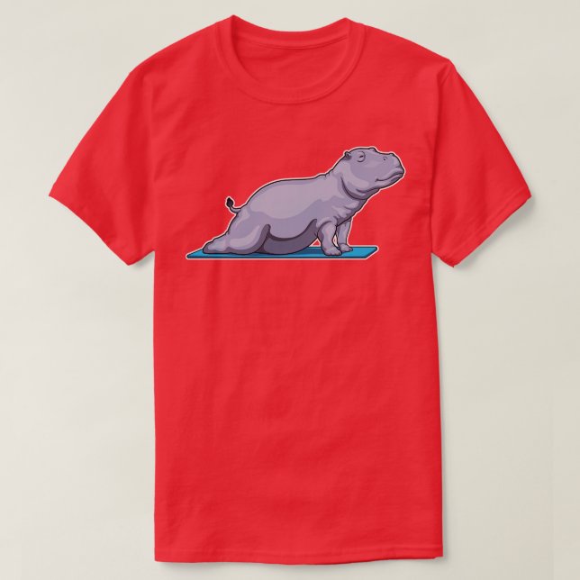 Hippo Yoga Fitness T-Shirt (Design Front)