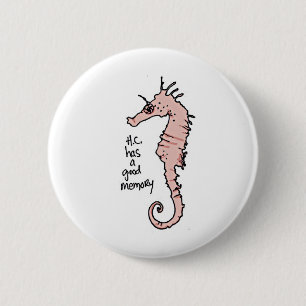 Hippocampus 6 Cm Round Badge