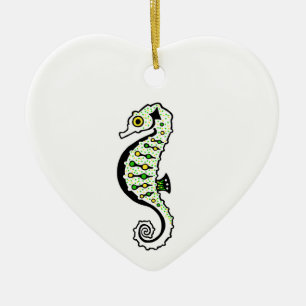 Hippocampus - Cute SEAHORSE - Ocean wildlife - Ceramic Ornament