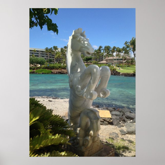Hippocampus (Sea-Horse) Statue, Waikoloa, Hawaii Poster (Front)