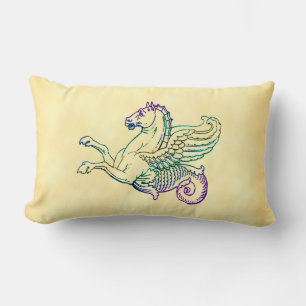Hippocampus Vintage Art Pillow