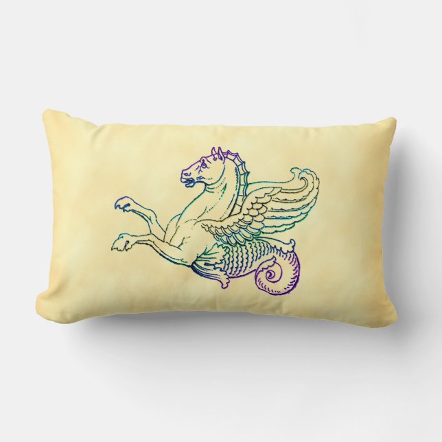 Hippocampus Vintage Art Pillow (Front)