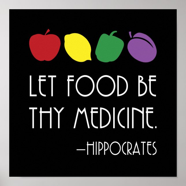 Hippocrates Quote Let Food Be Thy Medicine Poster (Front)