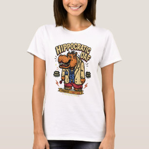 Hippocratic Oaf Funny Doctor Hippo Vintage T-Shirt