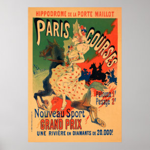 Hippodrome de Porte Maillot, Paris Courses Vintage Poster