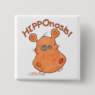 HIPPOnosis! 15 Cm Square Badge