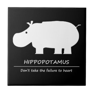Hippopotamus (カバ) ceramic tile