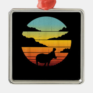 Hippopotamus 60s 70s Hippo |  Hippo Lover Metal Ornament