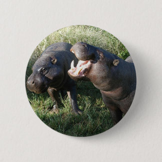 Hippopotamus 6 Cm Round Badge