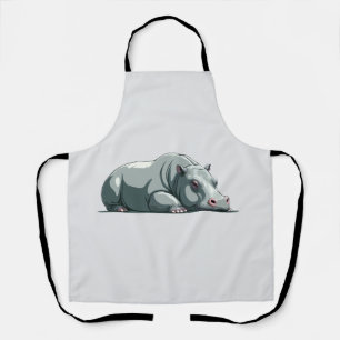 Hippopotamus Adorable Cute Animal Sleeping Calm Apron