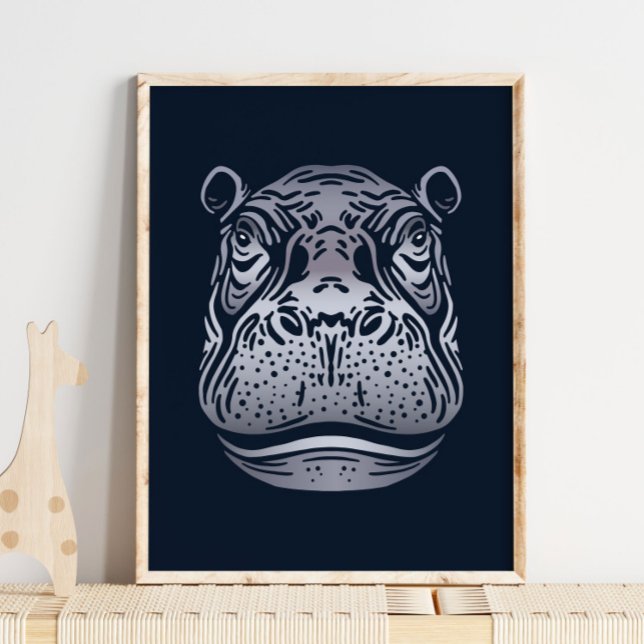 Hippopotamus African Print | Bold Hippopotamus Art (Creator Uploaded)