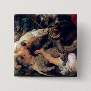 Hippopotamus and Crocodile Hunt, c.1615-16 15 Cm Square Badge