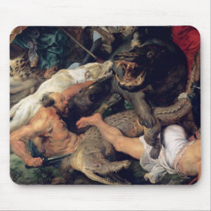 Hippopotamus and Crocodile Hunt, c.1615-16 Mouse Pad